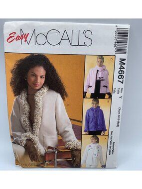 McCall's Misses Coat Jackets Sewing Pattern Size 4-6-8-10-12-14 M4667 Uncut 2004
